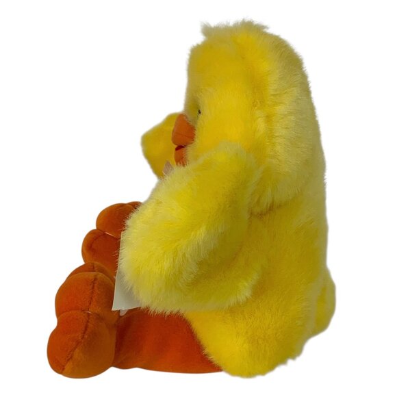Plush Duck Hand Puppet Stuffed Animal With Orange Feet Bow Yangee Industries - Picture 2 of 7